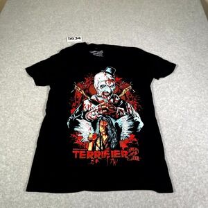 Terror Threads T Shirt Mens Medium Black Terrifier 2 Horror Movie Graphic Cotton